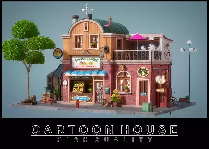 Cartoon House 05 3D model
