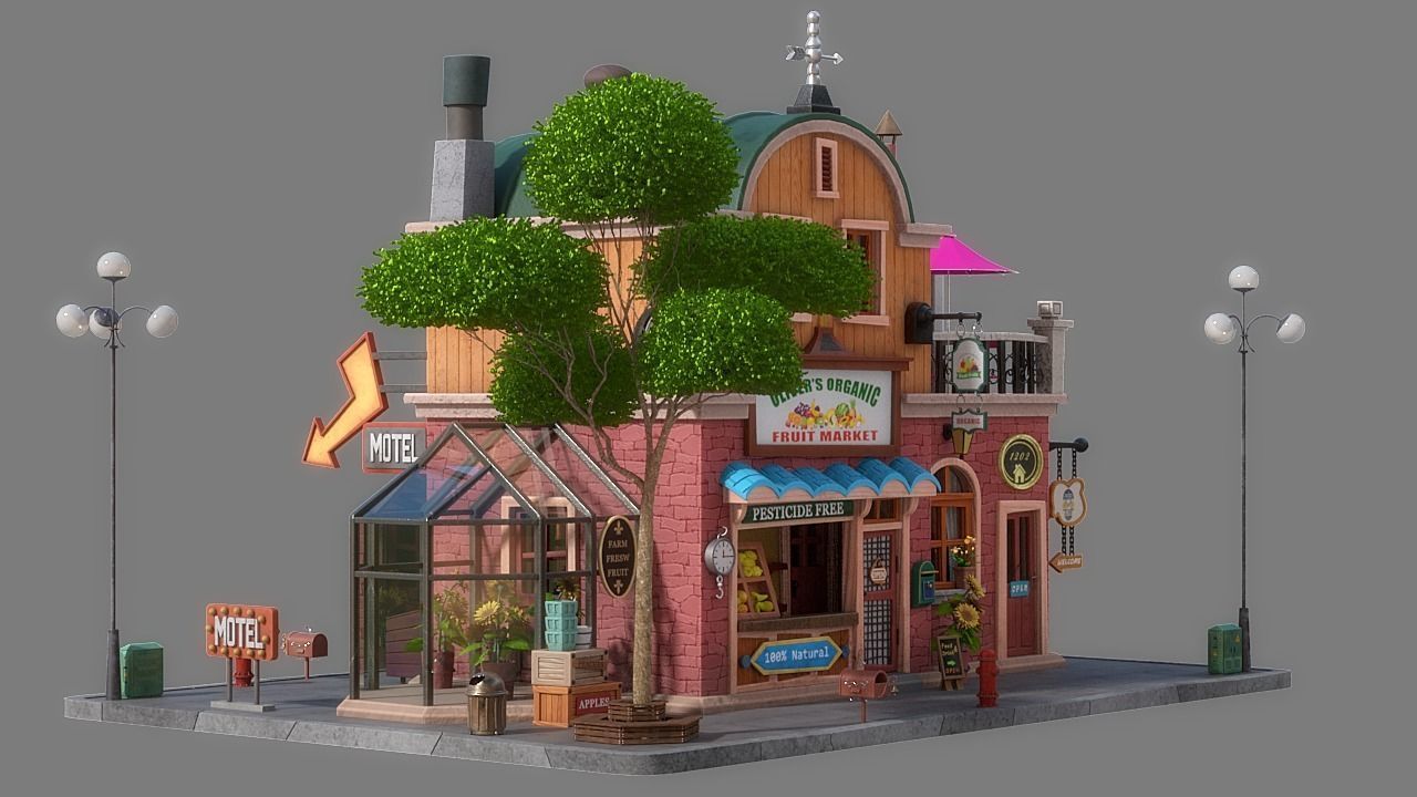 Cartoon House 05 3D model_6