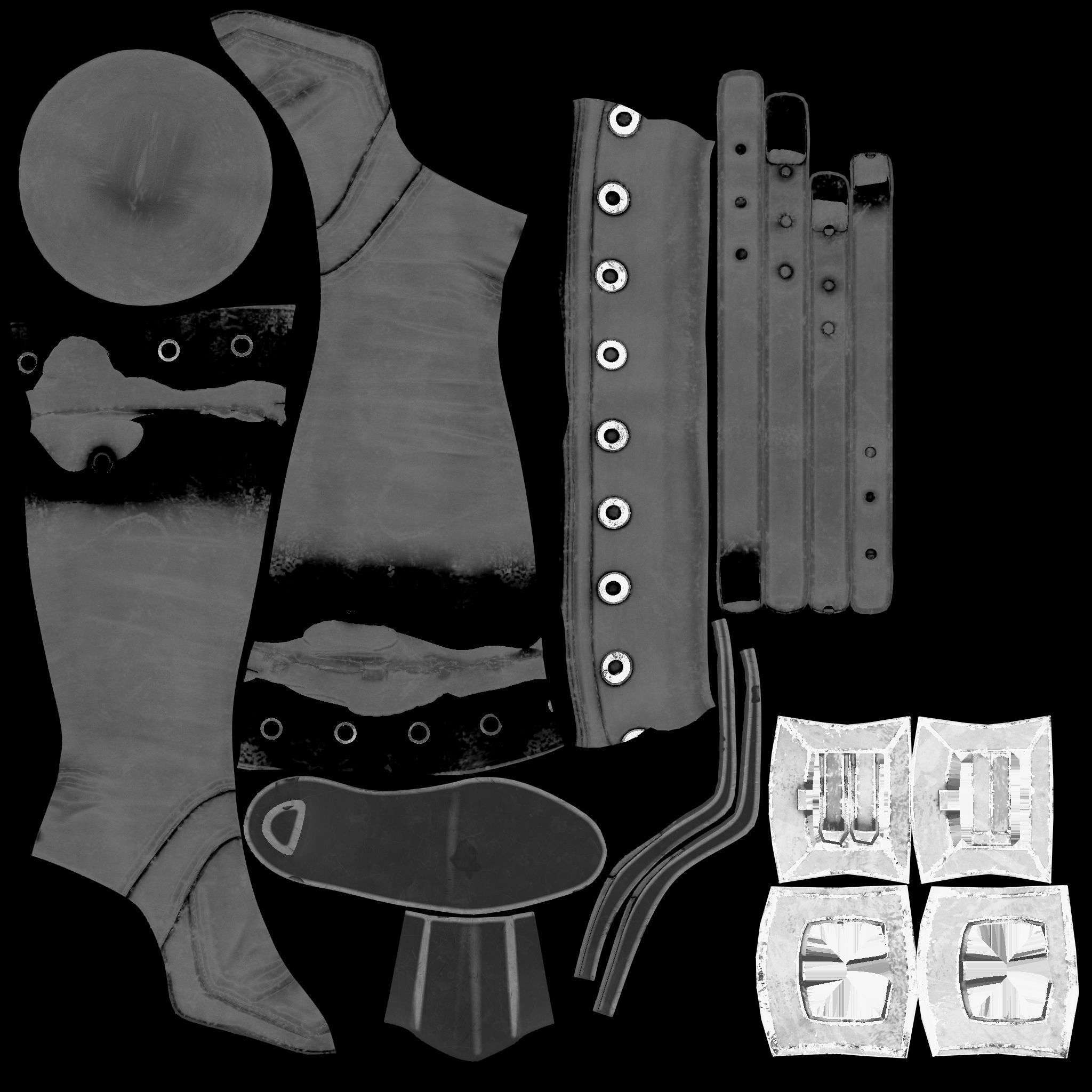 Female Warrior Pirate High Heel Boots Low-poly 3D model_11