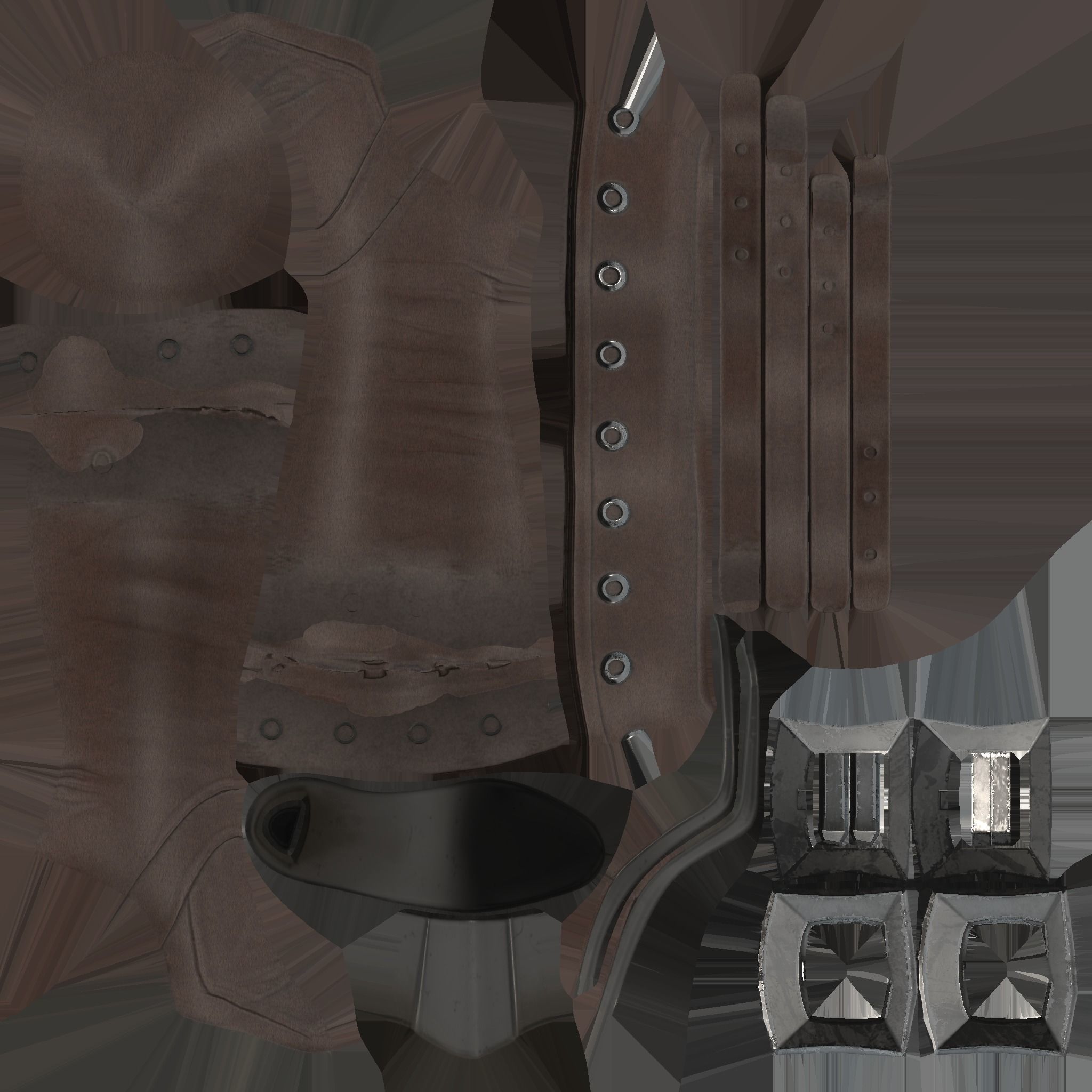 Female Warrior Pirate High Heel Boots Low-poly 3D model_9