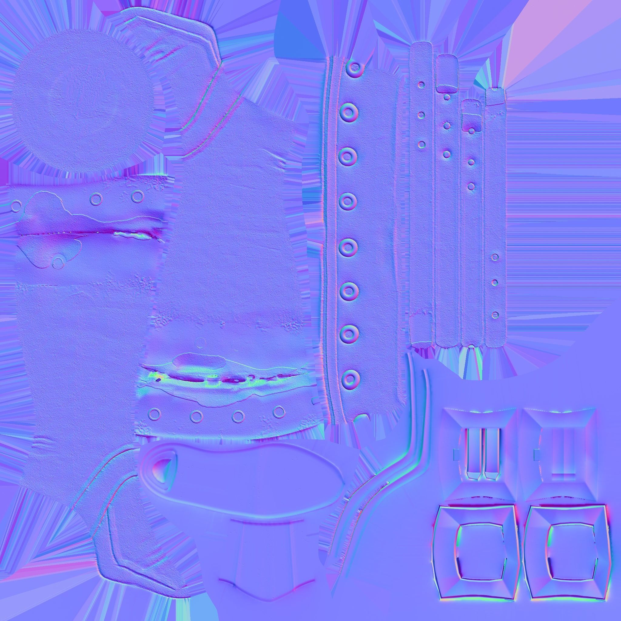 Female Warrior Pirate High Heel Boots Low-poly 3D model_10