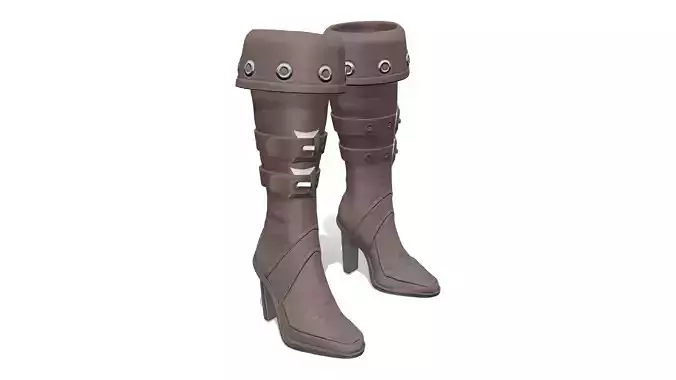 Female Warrior Pirate High Heel Boots Low-poly 3D model Female Warrior Pirate High Heel Boots Low-poly 3D model