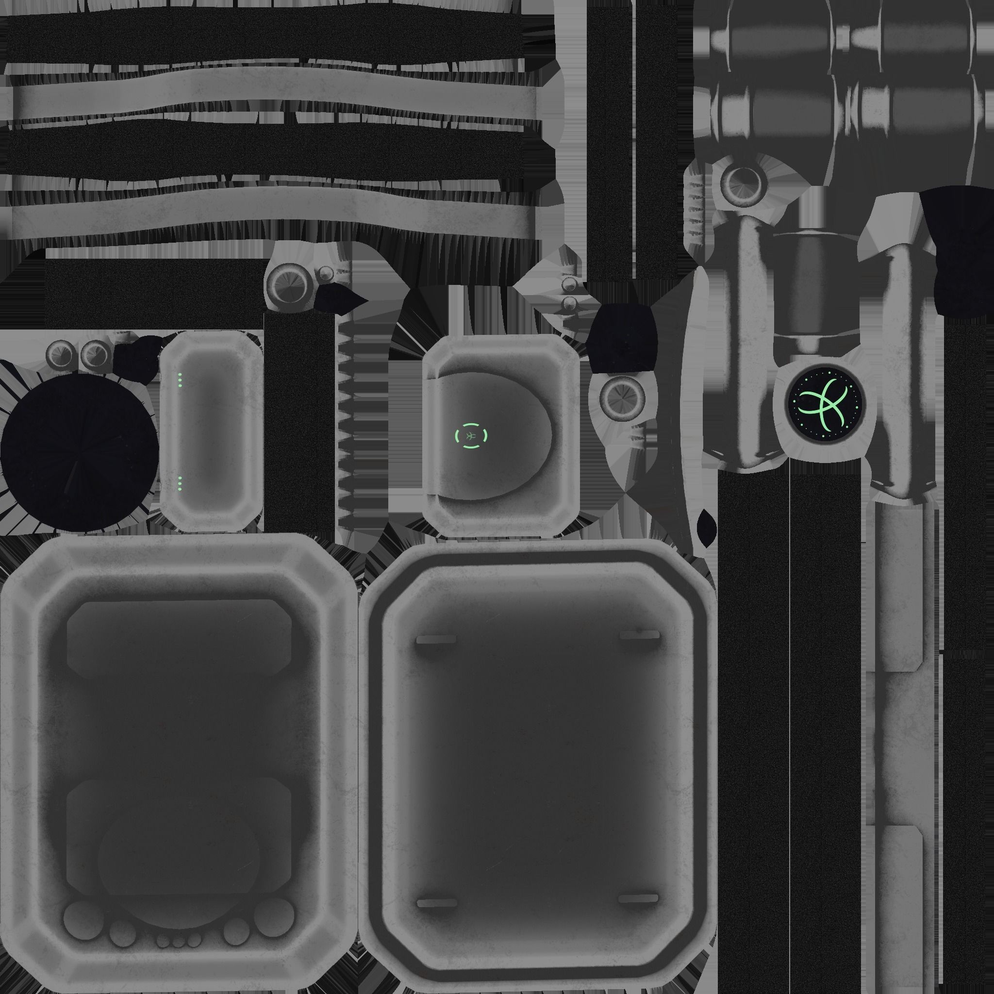 SciFi Backpack I01 Dark Metal - Fashion Character Design Low-poly 3D model_21