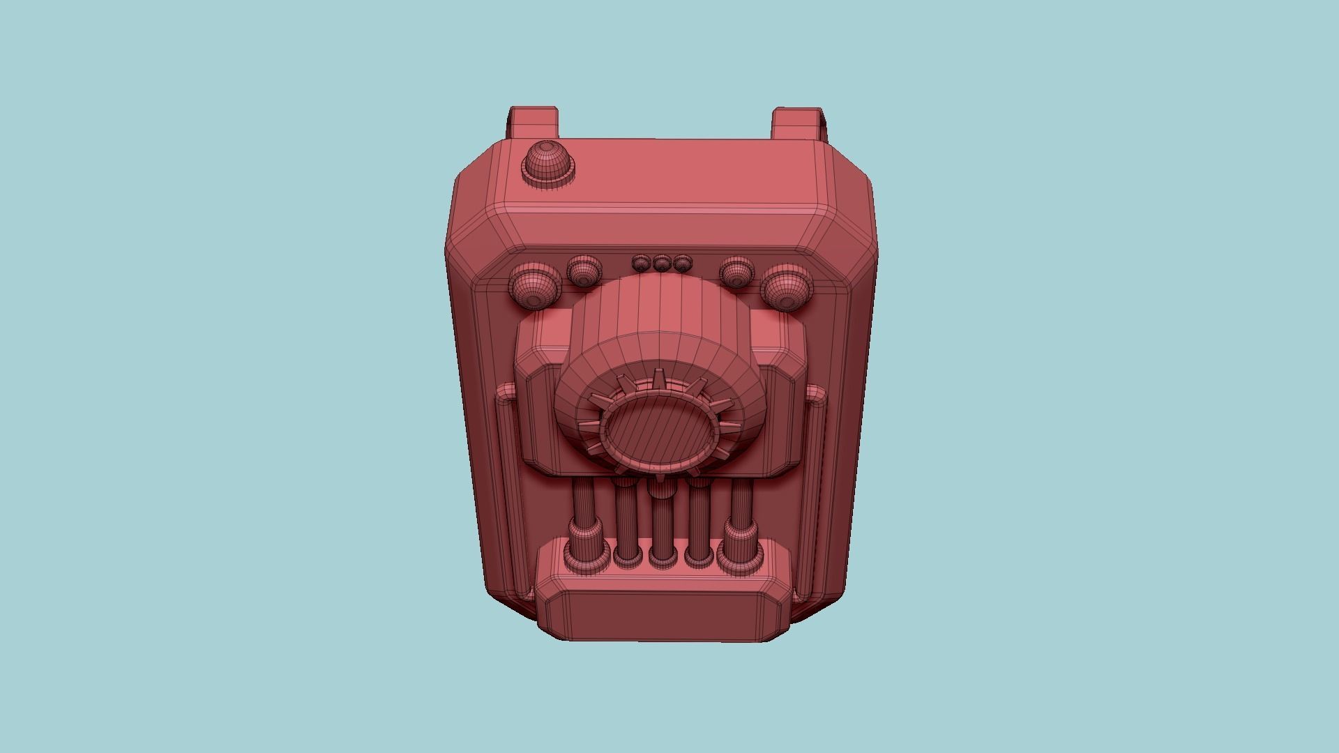 SciFi Backpack I01 Dark Metal - Fashion Character Design Low-poly 3D model_17