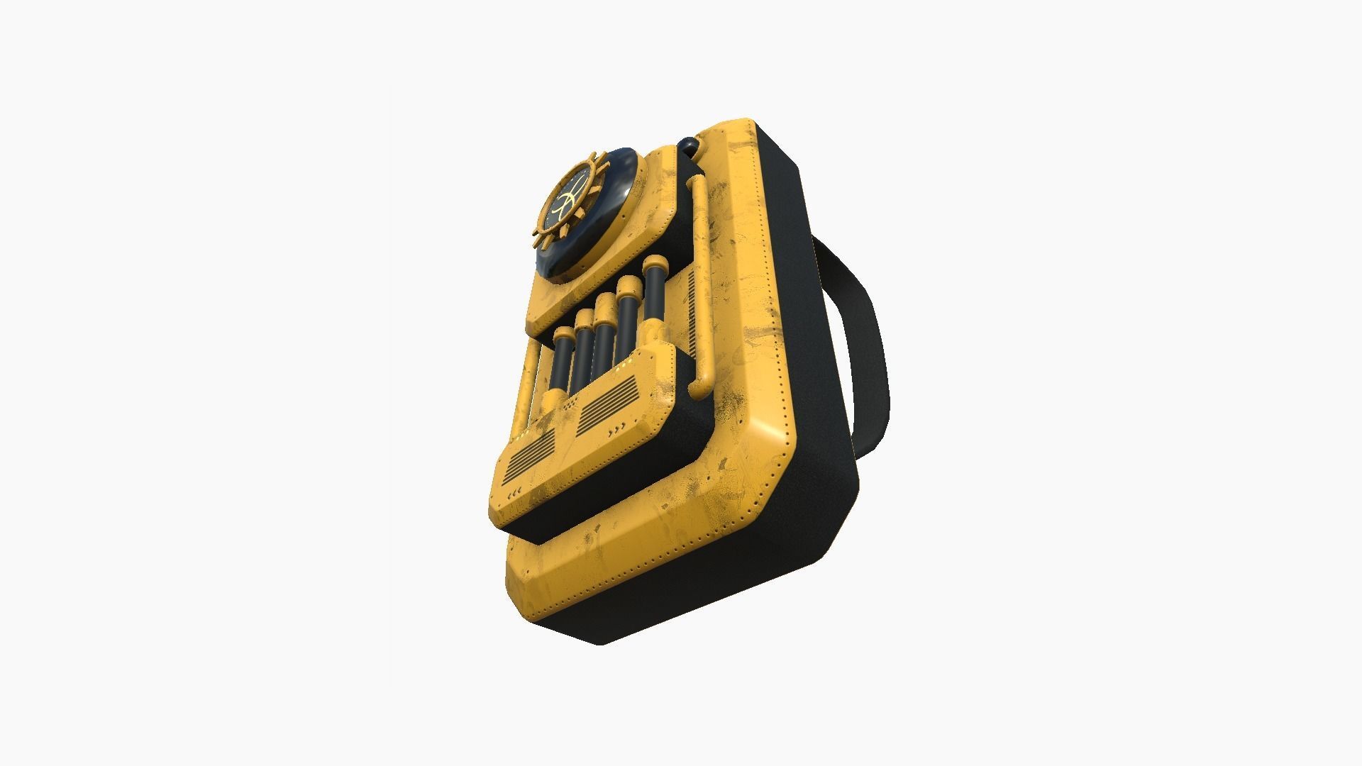 SciFi Backpack I02 Yellow - Fashion Character Design Low-poly 3D model_3