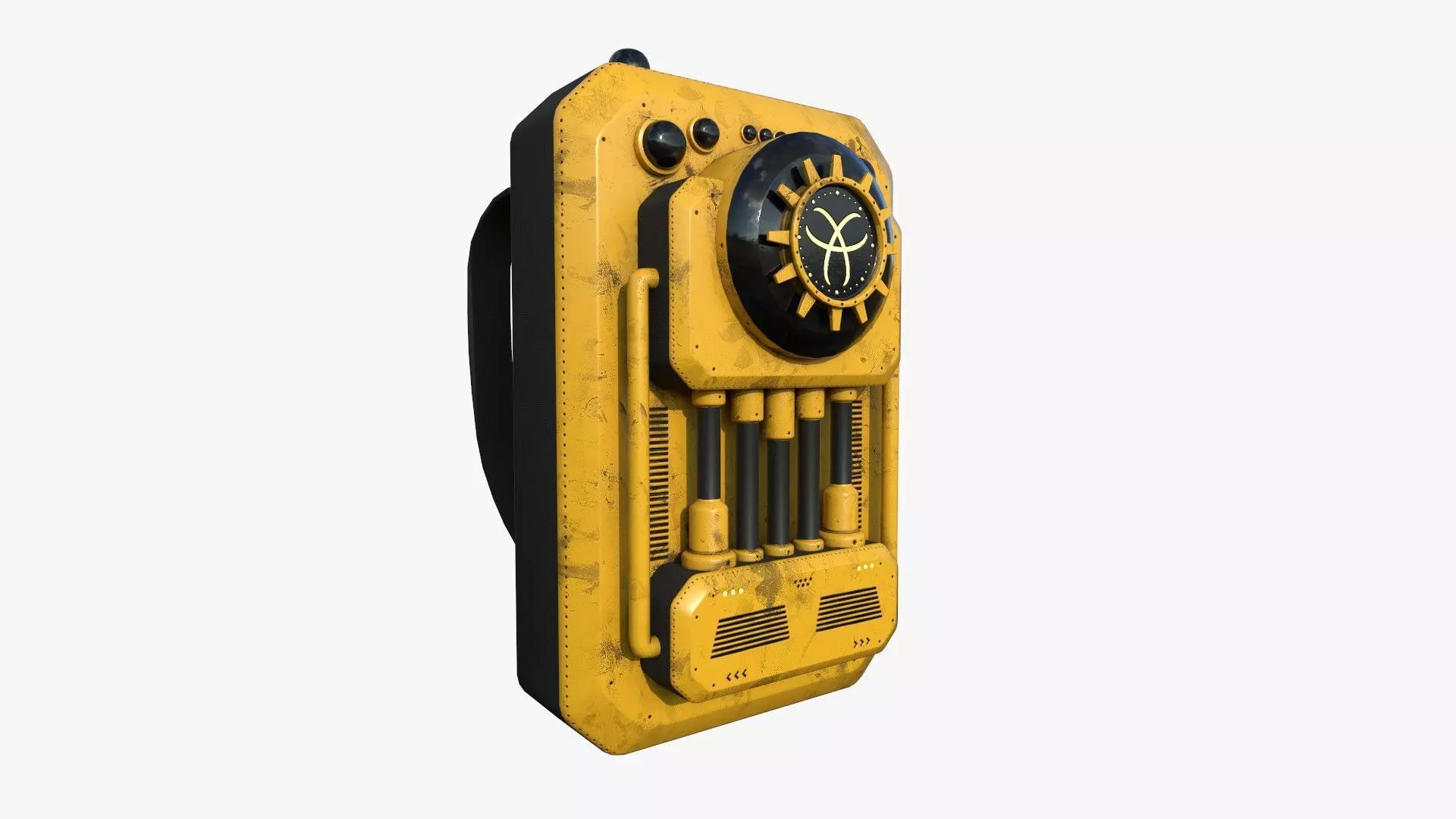 SciFi Backpack I02 Yellow - Fashion Character Design Low-poly 3D model_0