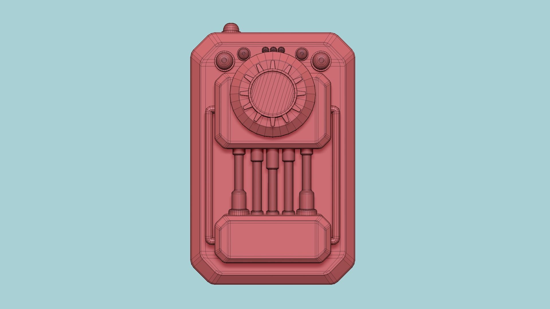 SciFi Backpack I02 Yellow - Fashion Character Design Low-poly 3D model_13