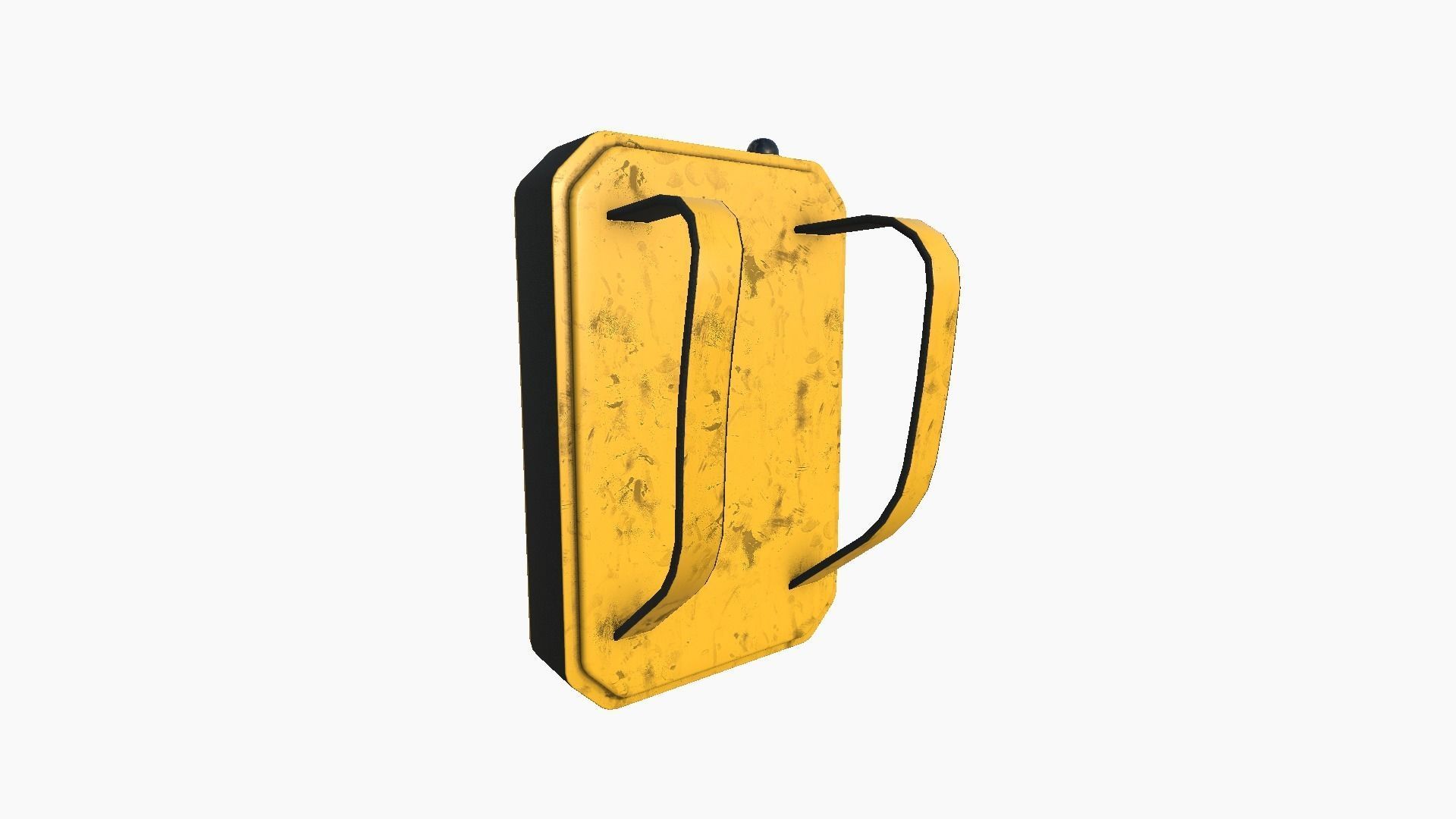 SciFi Backpack I02 Yellow - Fashion Character Design Low-poly 3D model_4