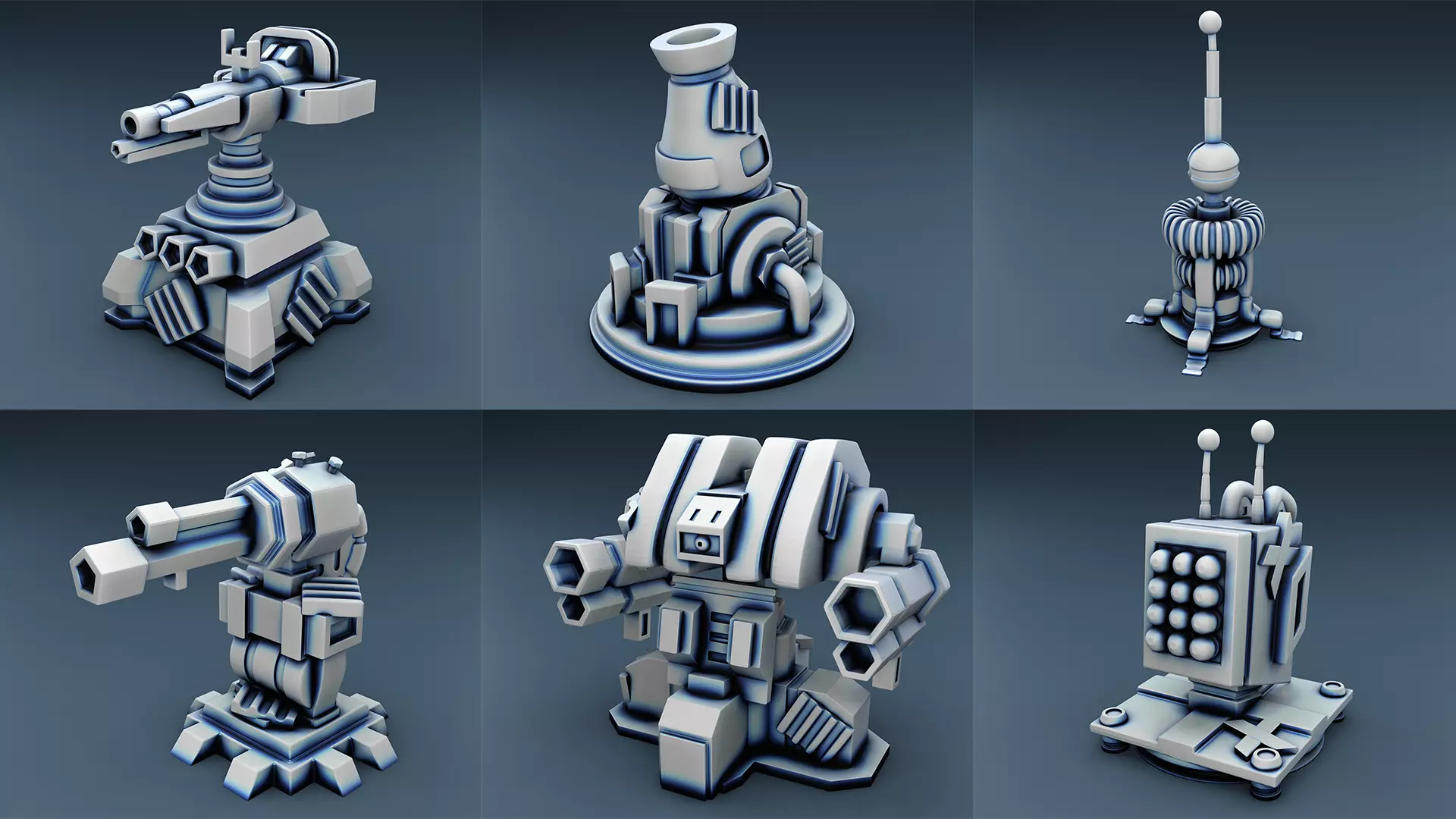 Combat guns Set Part 2 3D print model