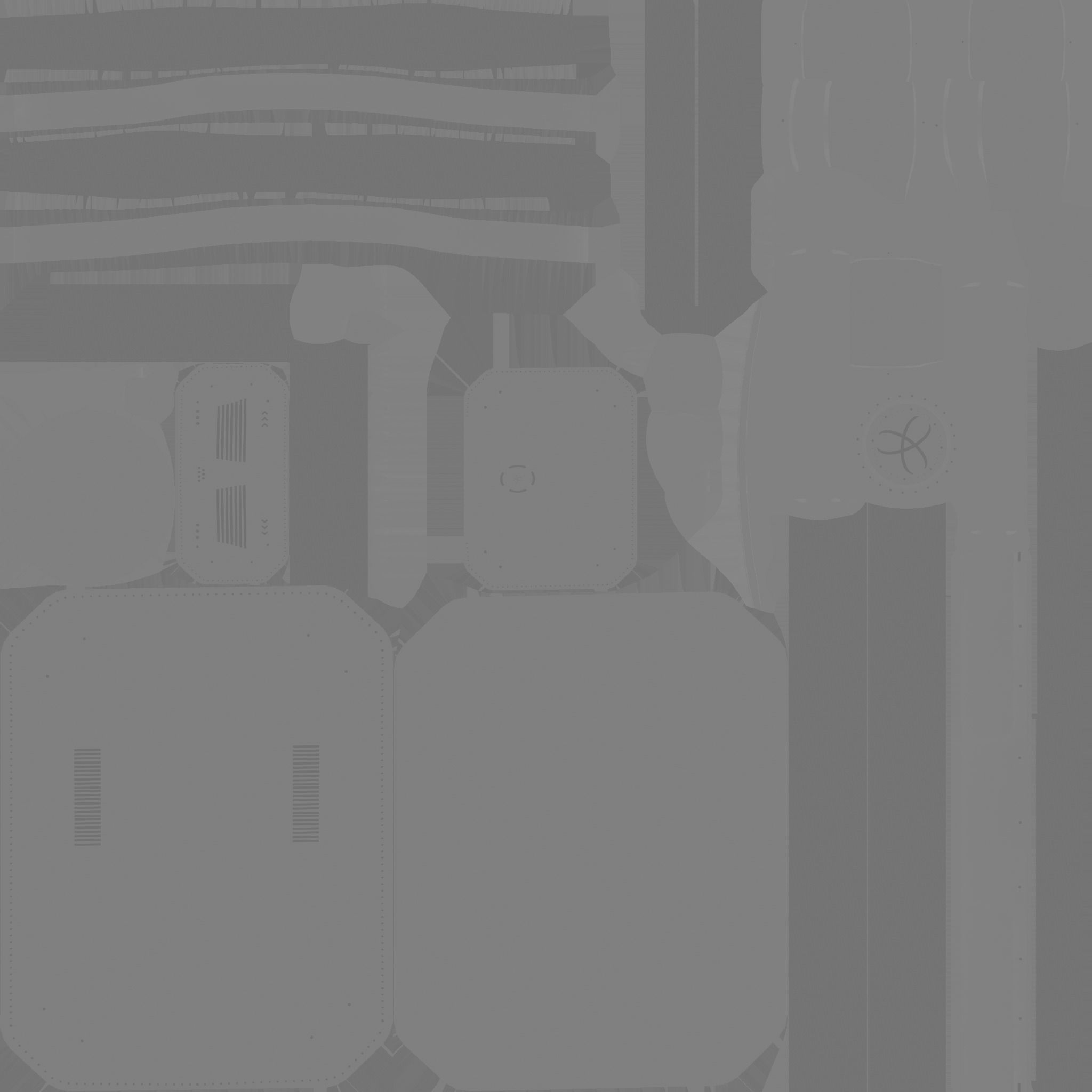 SciFi Backpack I03 Black Gold - Fashion Character Design Low-poly 3D model_23