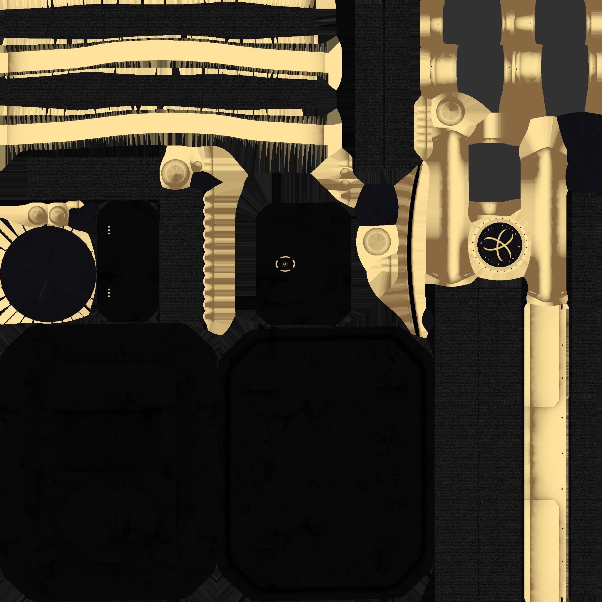 SciFi Backpack I03 Black Gold - Fashion Character Design Low-poly 3D model_21