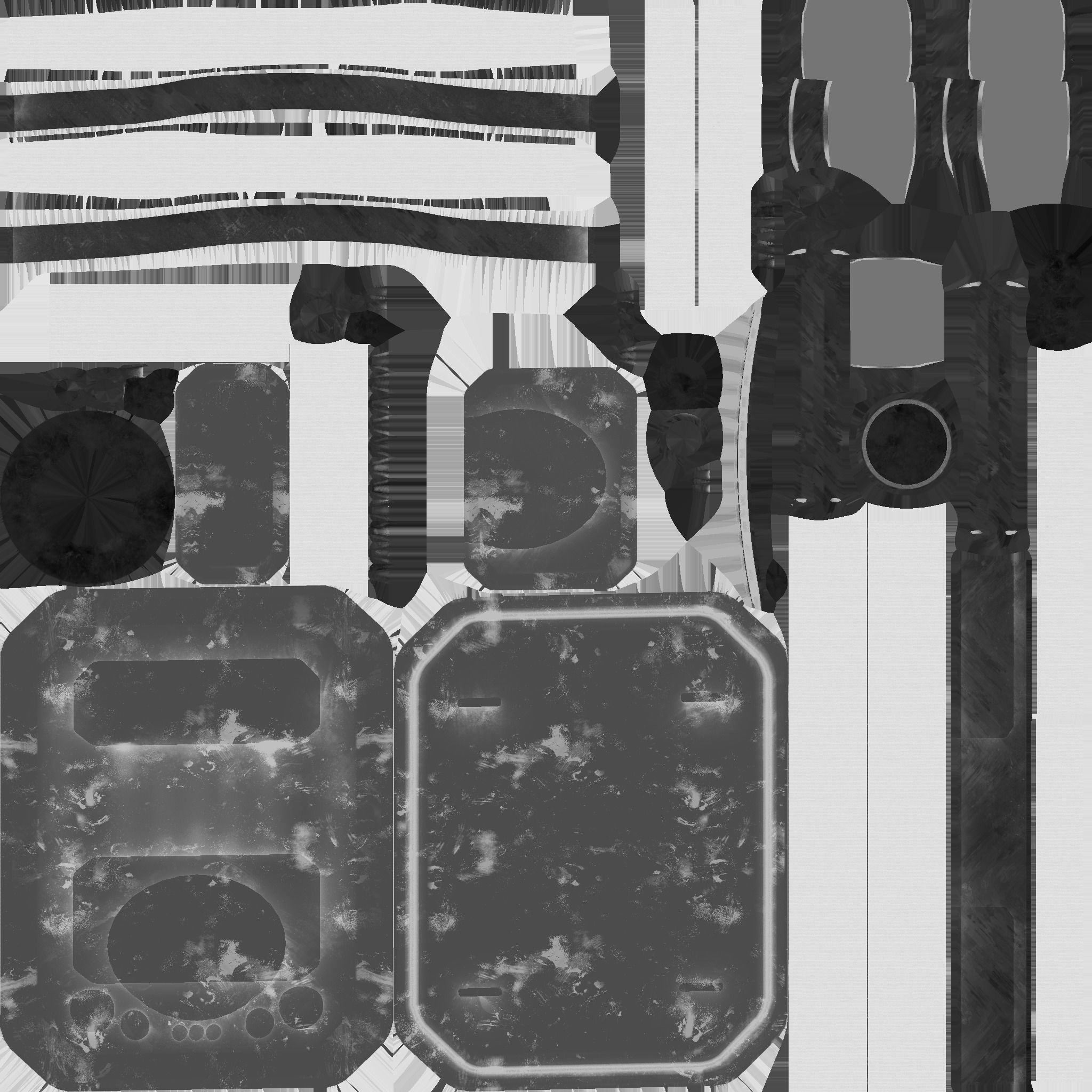 SciFi Backpack I03 Black Gold - Fashion Character Design Low-poly 3D model_26