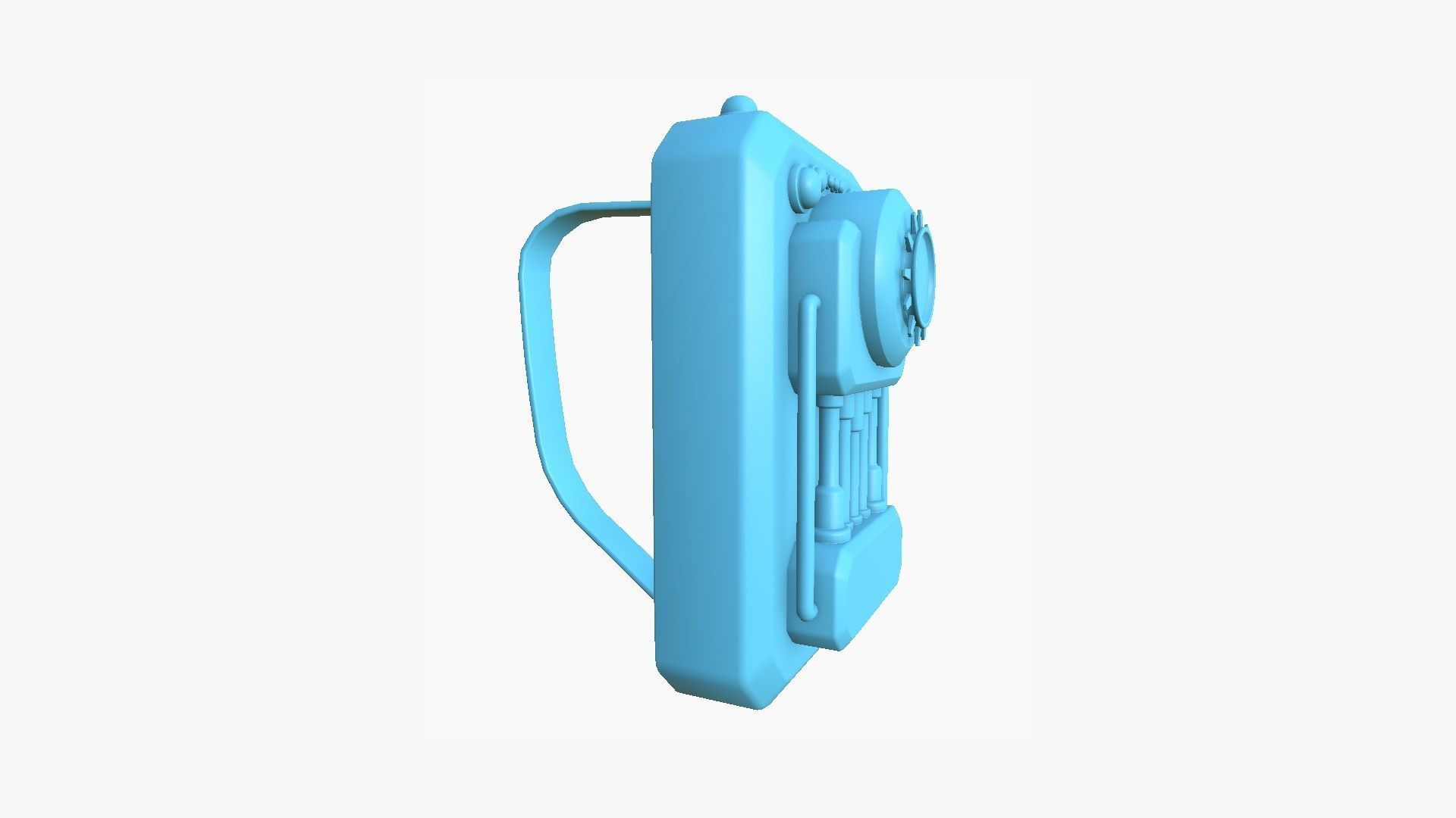 SciFi Backpack I03 Black Gold - Fashion Character Design Low-poly 3D model_9