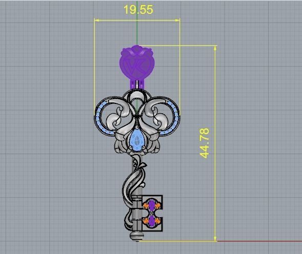 Key pendant Model 1832 3D print model_6
