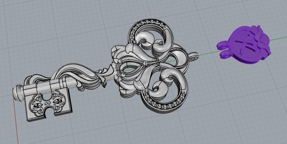 Key pendant Model 1832 3D print model_2