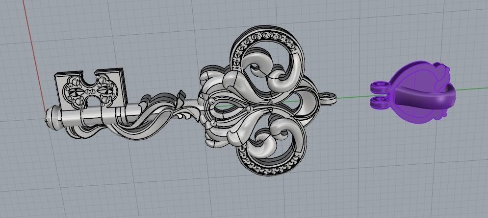 Key pendant Model 1832 3D print model_3