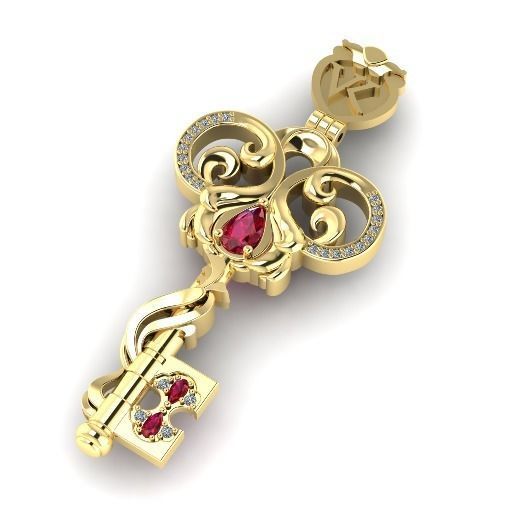 Key pendant Model 1832 3D print model_1