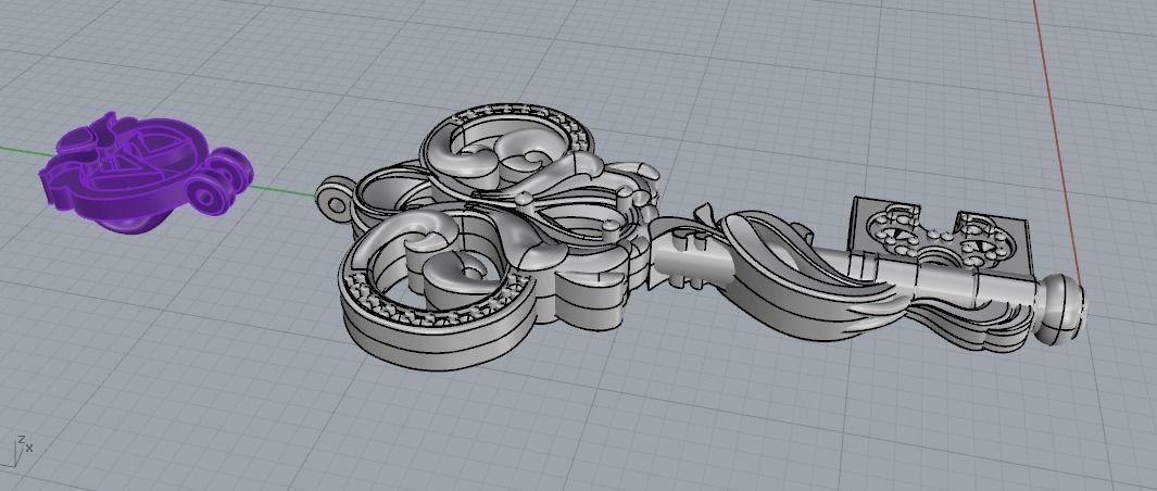 Key pendant Model 1832 3D print model_5