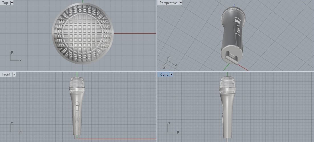 Microphone Model 1822 3D print model_4
