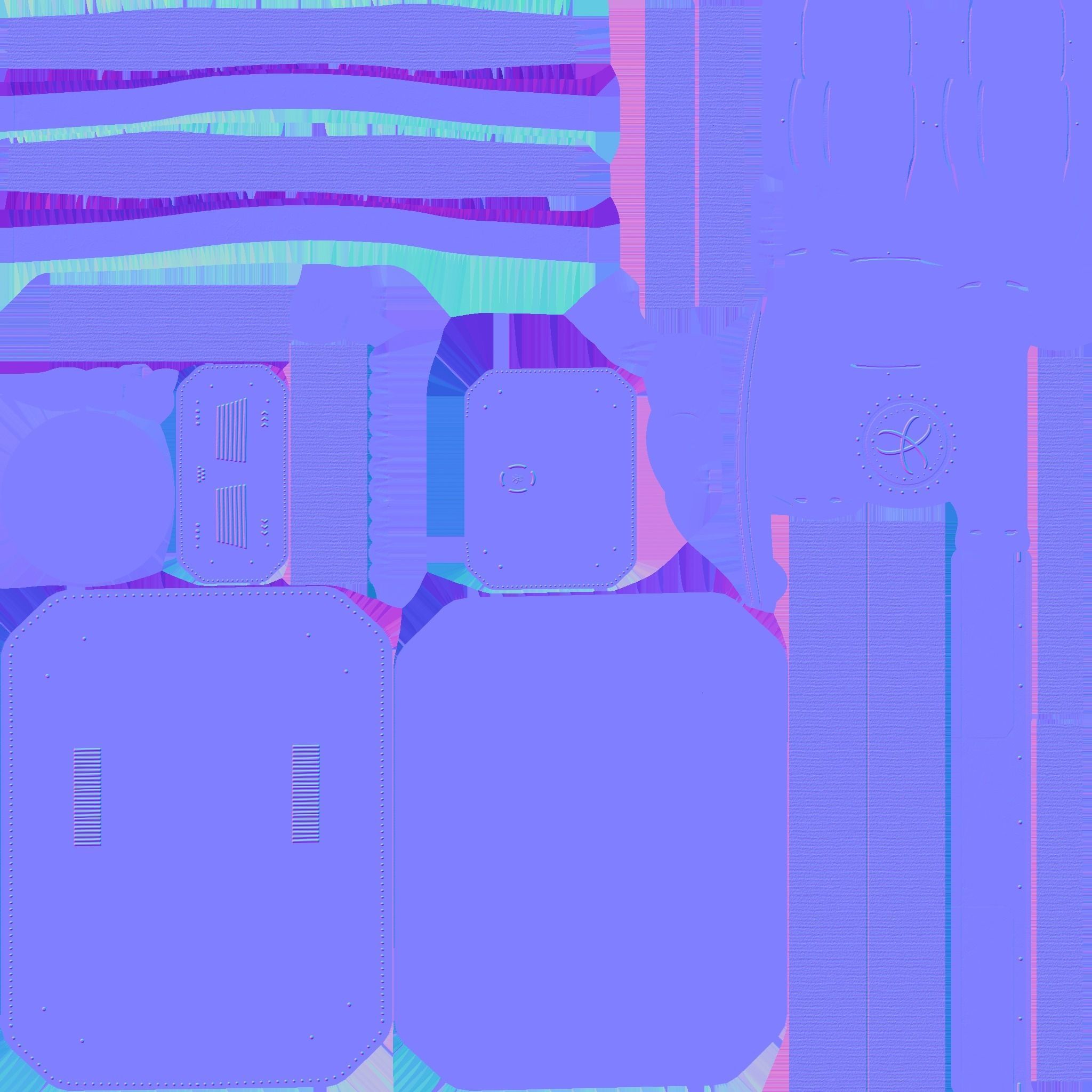 SciFi Backpack I04 White Gold - Fashion Character Design Low-poly 3D model_25