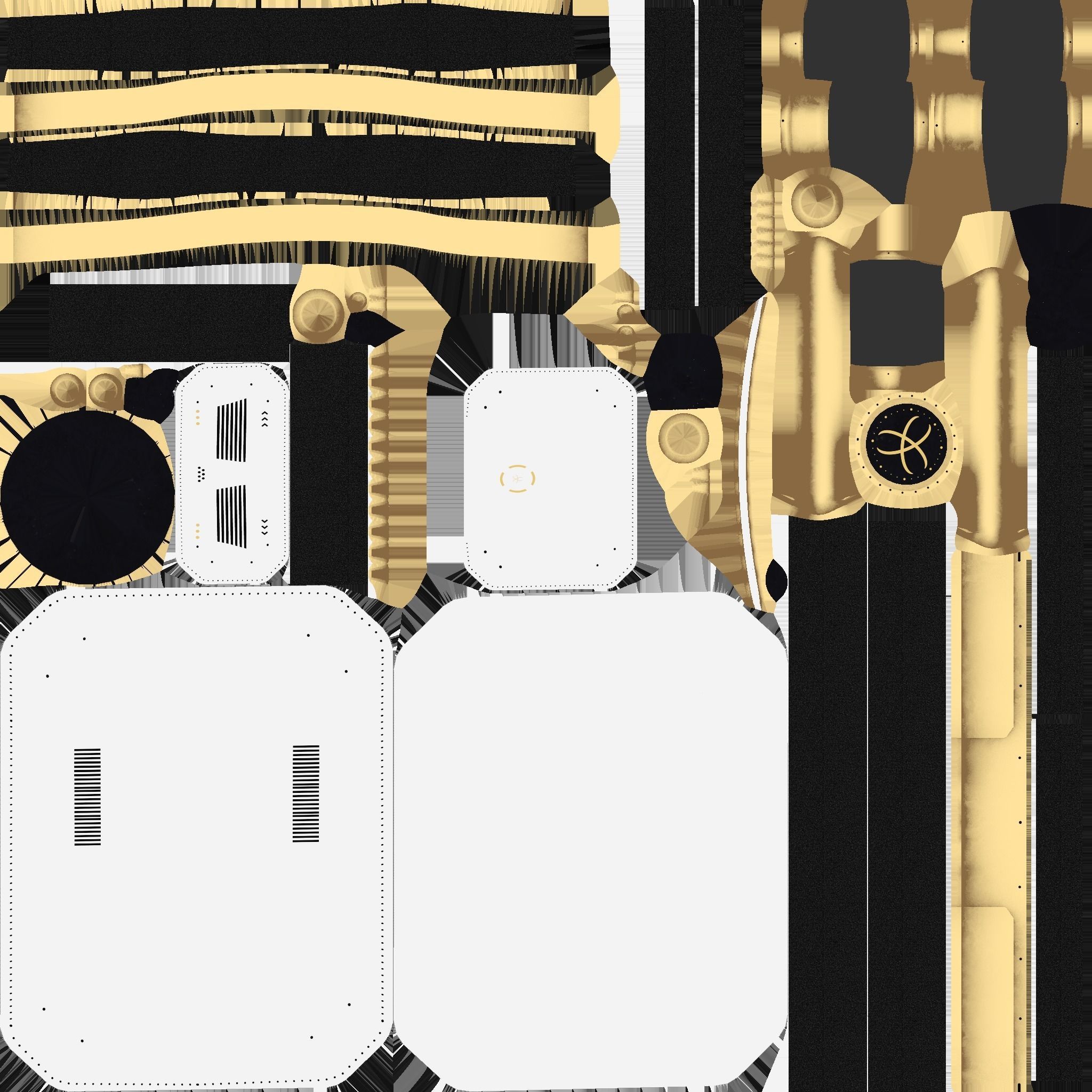 SciFi Backpack I04 White Gold - Fashion Character Design Low-poly 3D model_21