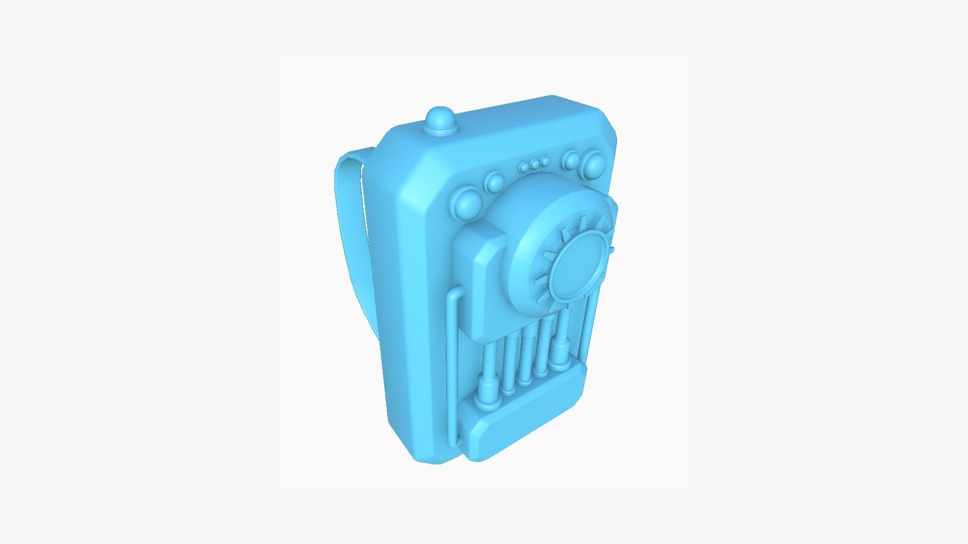 SciFi Backpack I04 White Gold - Fashion Character Design Low-poly 3D model_11