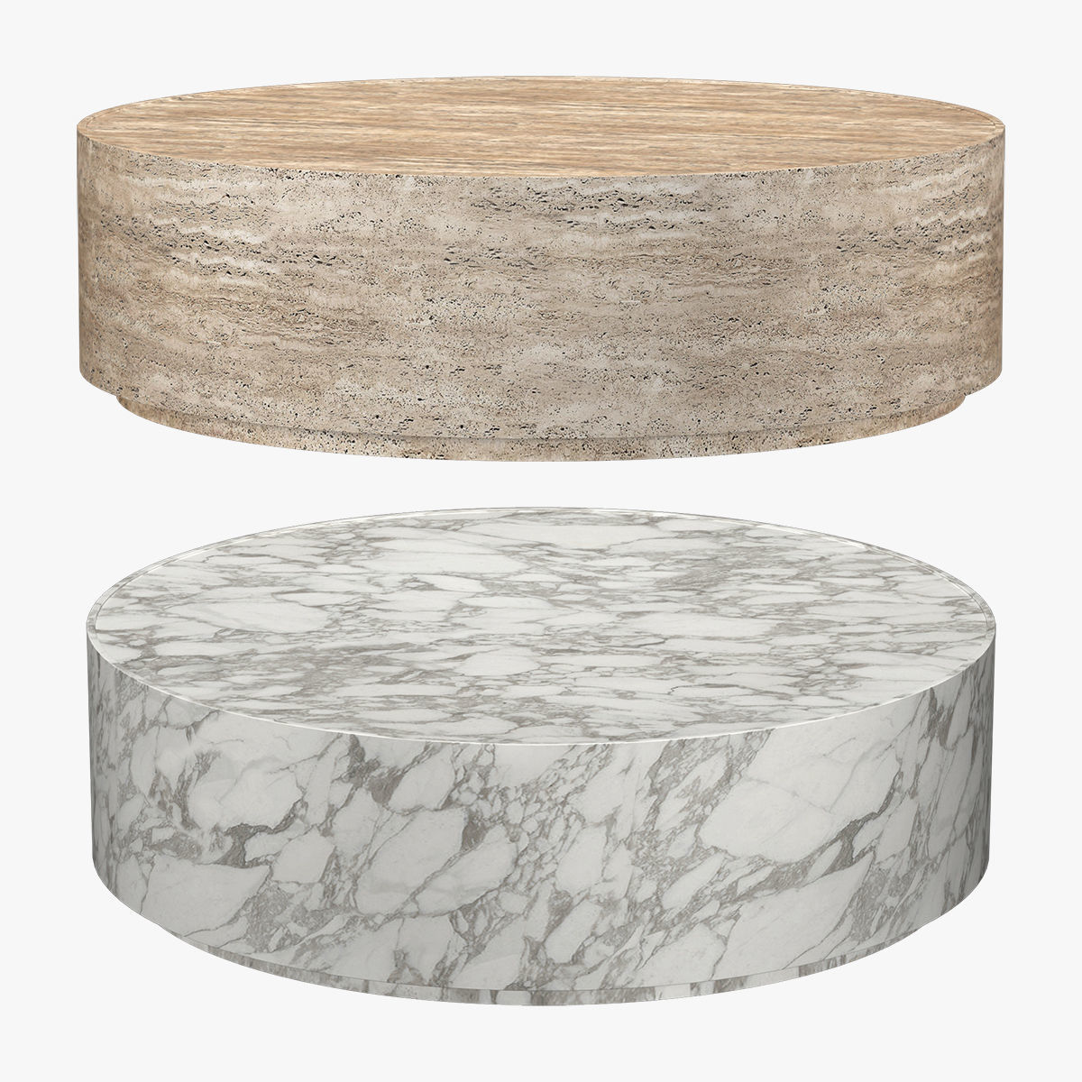 ITALIAN TRAVERTINE PLINTH ROUND COFFEE TABLE 3D model_6