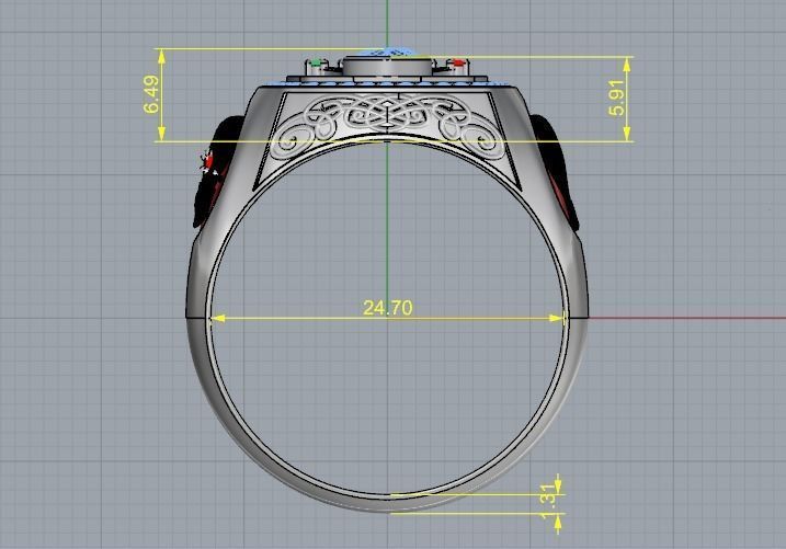 Crown ring Model 1856 3D print model_7