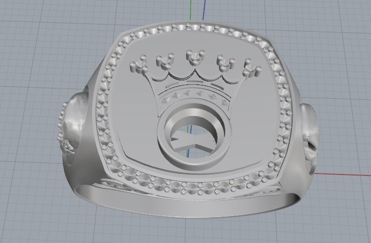 Crown ring Model 1856 3D print model_3