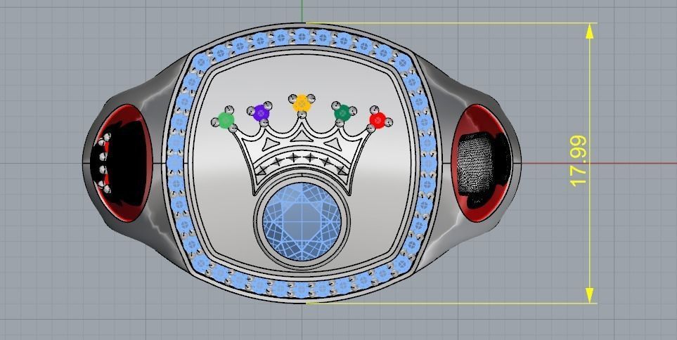 Crown ring Model 1856 3D print model_8