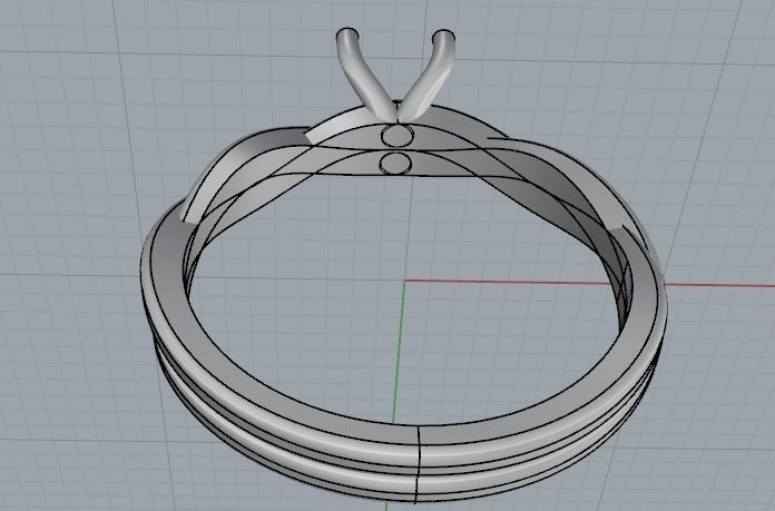 Soliter ring Model 1852 3D print model_4