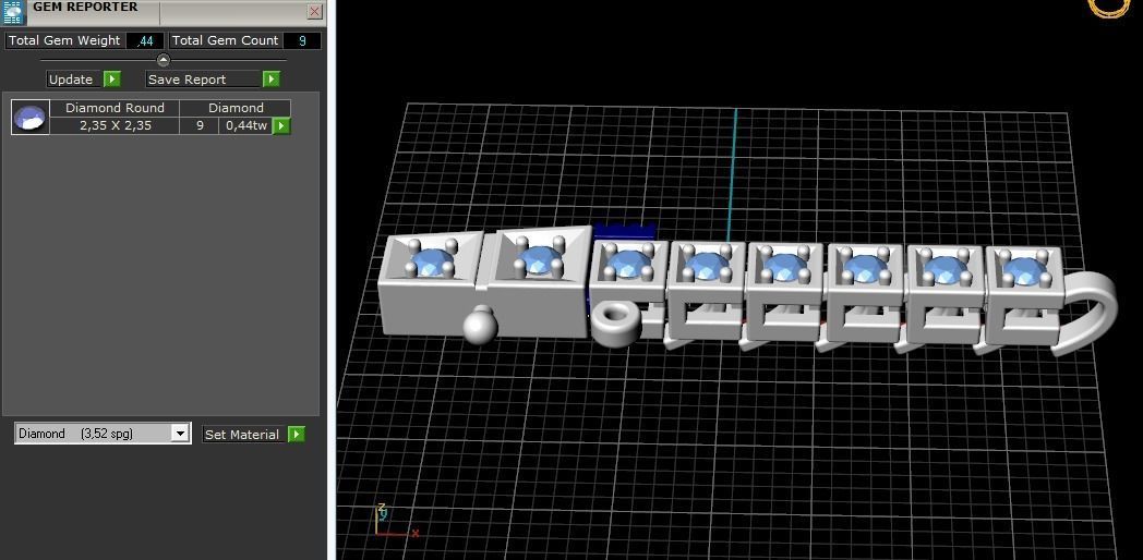 Bracelet Tenis Model 1873 3D print model_9