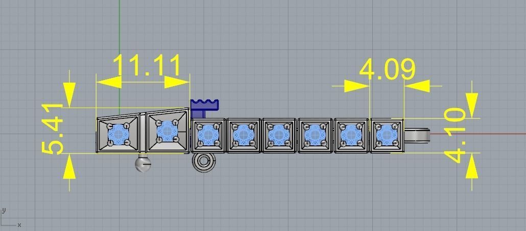 Bracelet Tenis Model 1873 3D print model_5