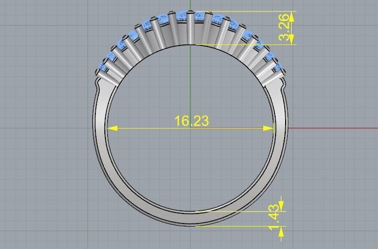 Ring 16mm Model 1869 3D print model_5