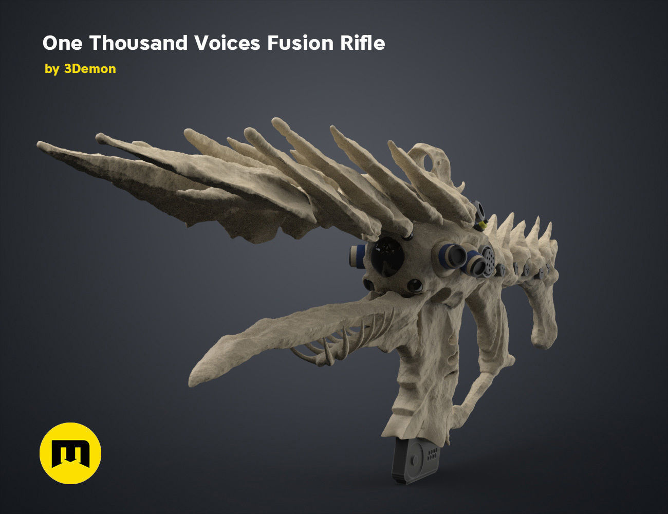 One Thousand Voices Fusion Rifle 3D print model_2