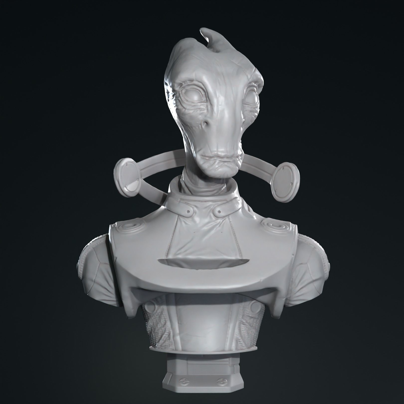Mordin Solus  Mass Effect Bust 3d printing 3D print model_3