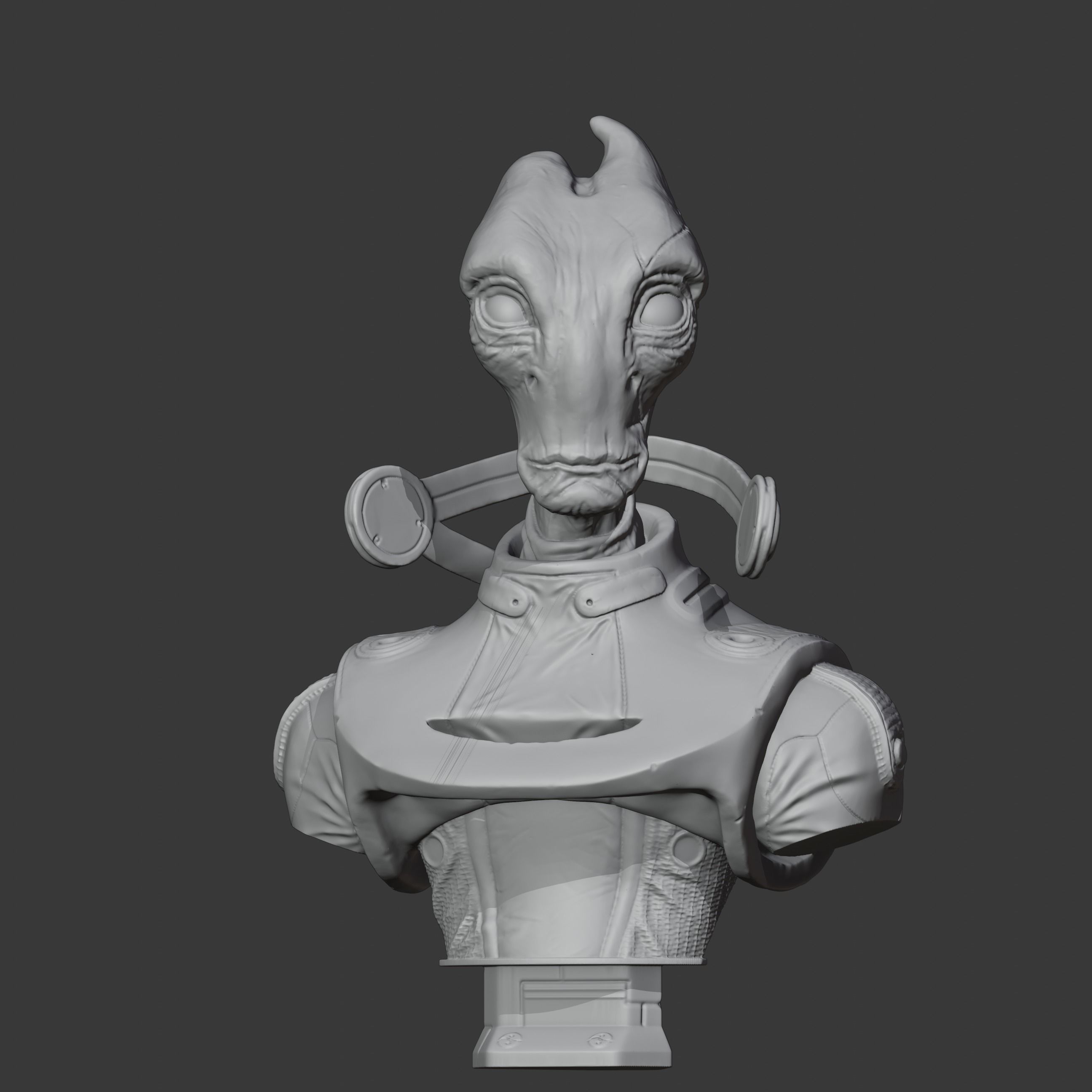 Mordin Solus  Mass Effect Bust 3d printing 3D print model_7