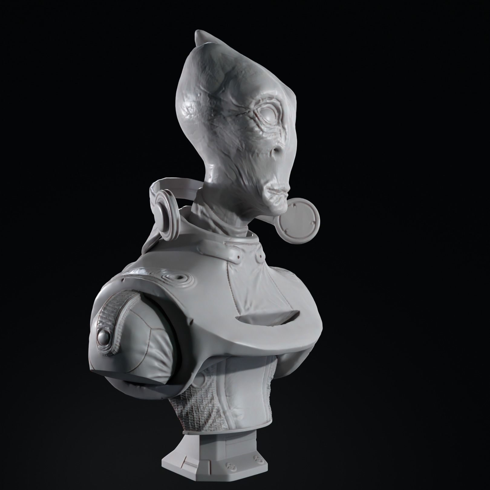 Mordin Solus  Mass Effect Bust 3d printing 3D print model_2