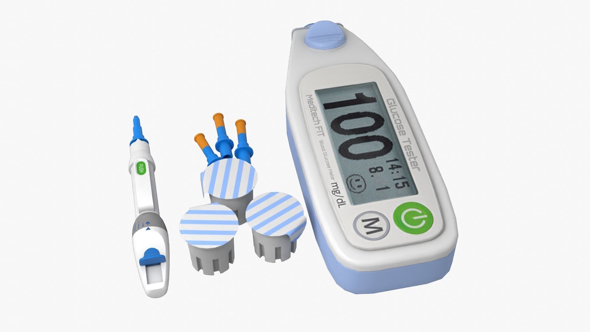 Glucose Meter Low-poly 3D model_5