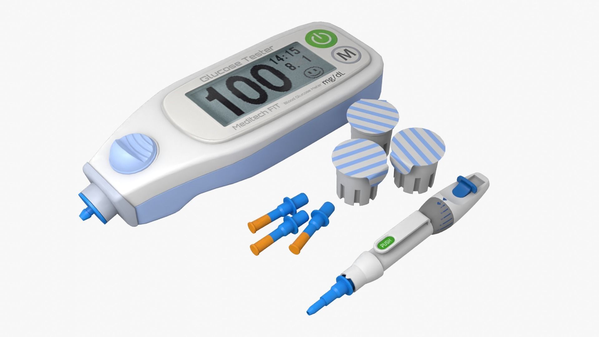 Glucose Meter Low-poly 3D model_1