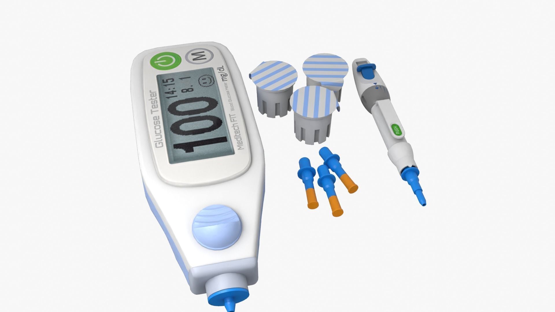 Glucose Meter Low-poly 3D model_11