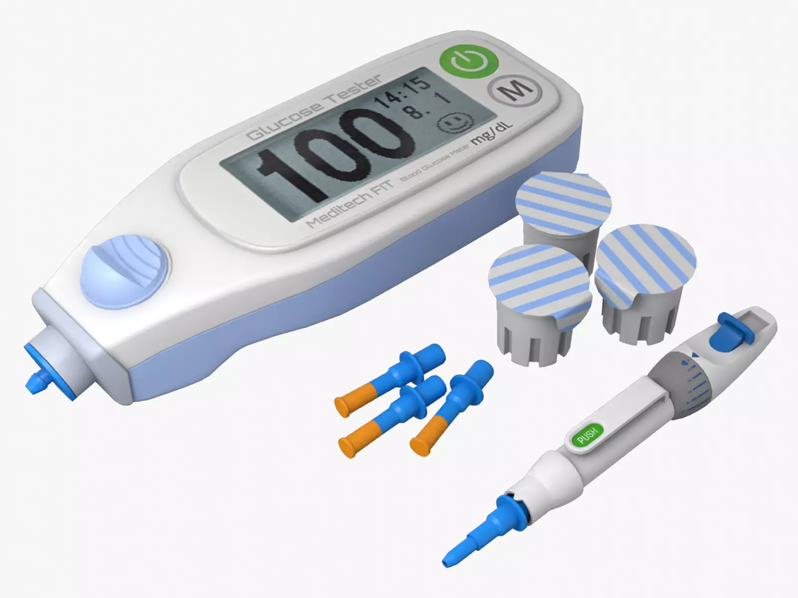 Glucose Meter Low-poly 3D model_0