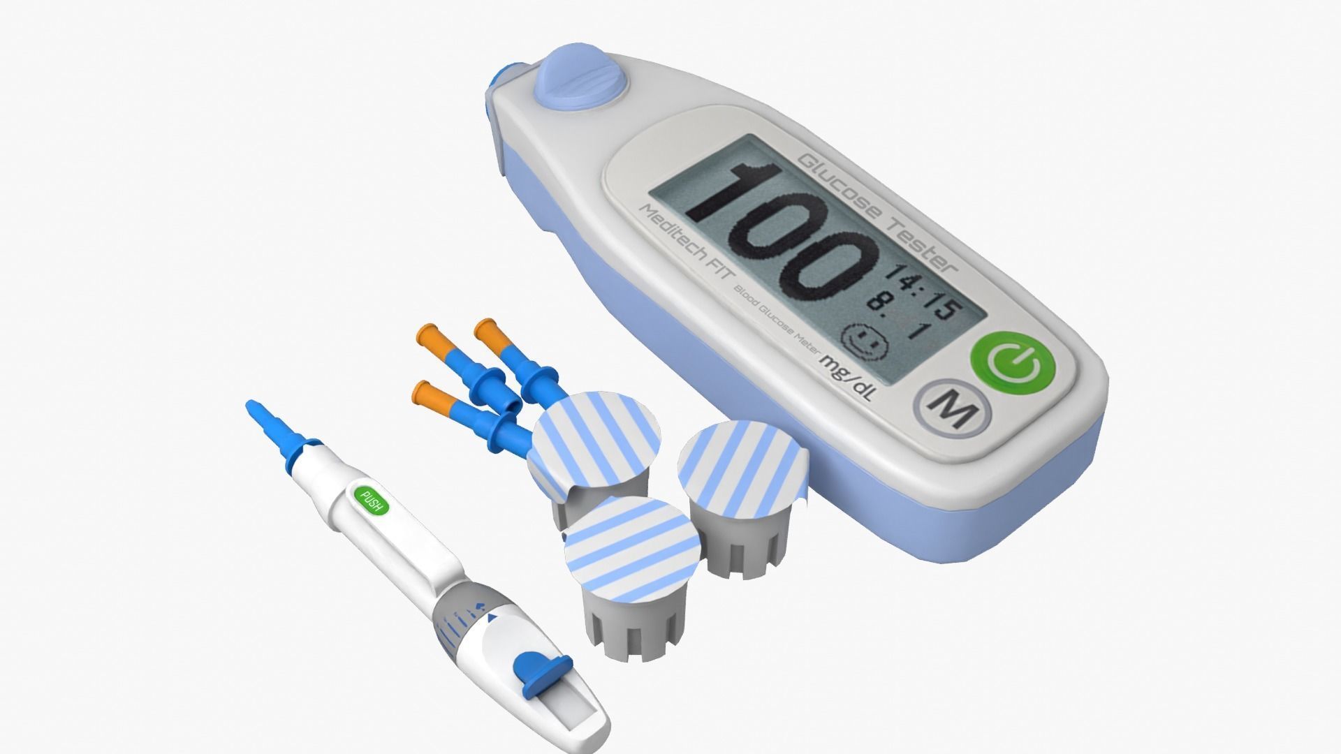 Glucose Meter Low-poly 3D model_4