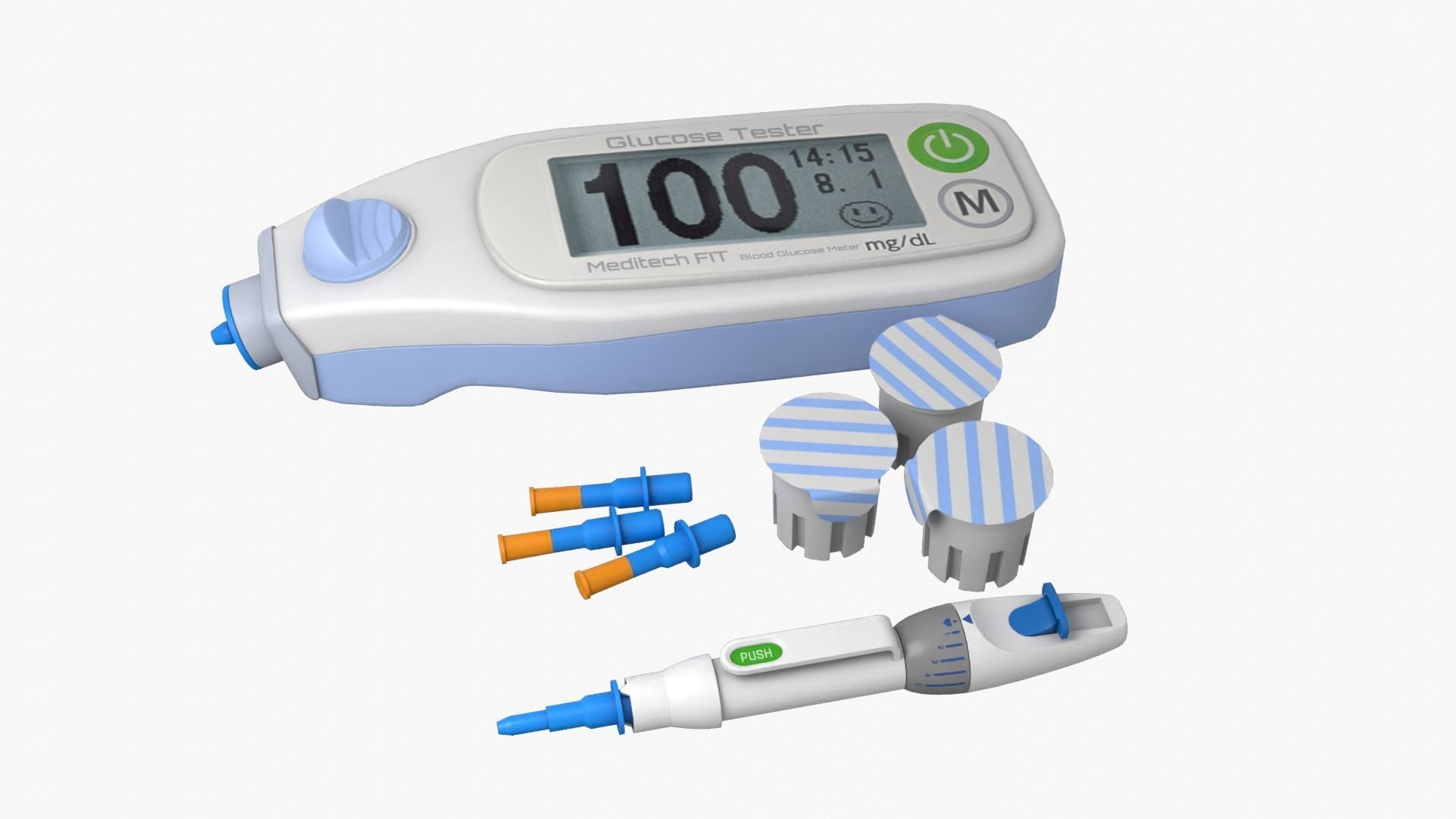 Glucose Meter Low-poly 3D model_2
