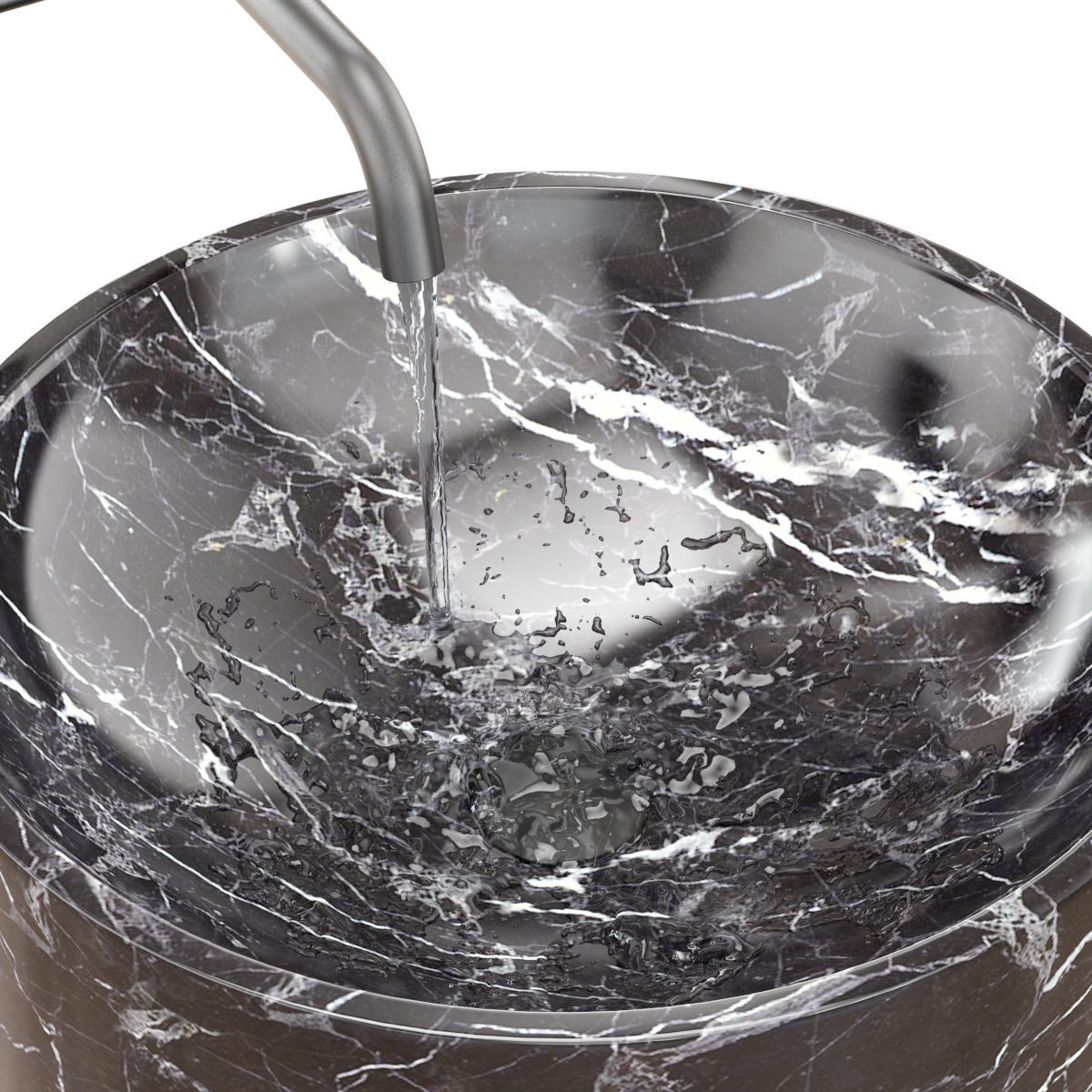 Black Kale Marble Sink 3D model_3