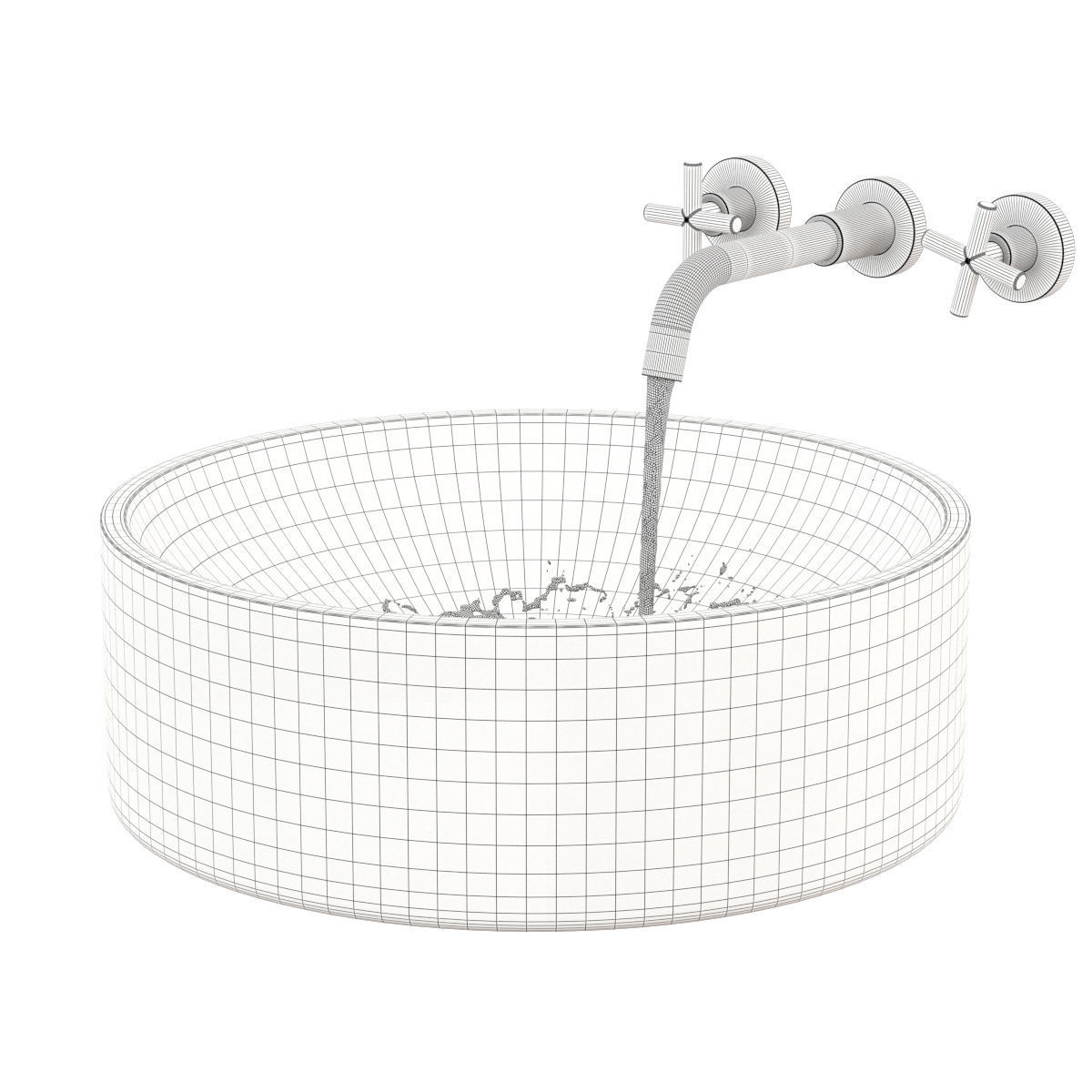 Black Kale Marble Sink 3D model_5