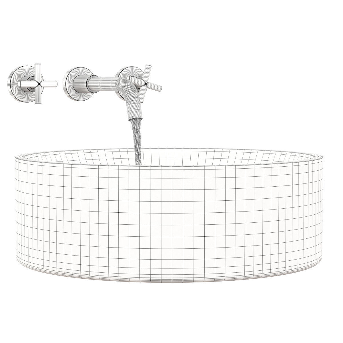 Black Kale Marble Sink 3D model_6