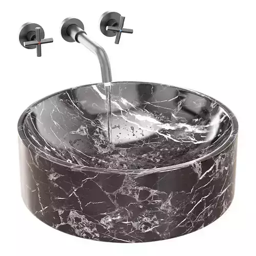 Black Kale Marble Sink 3D model