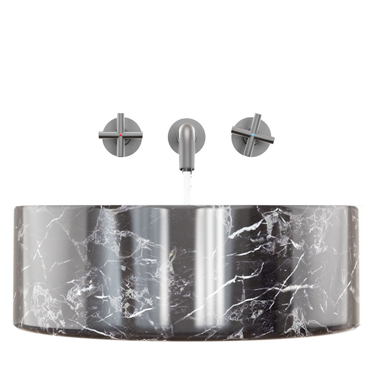 Black Kale Marble Sink 3D model_2