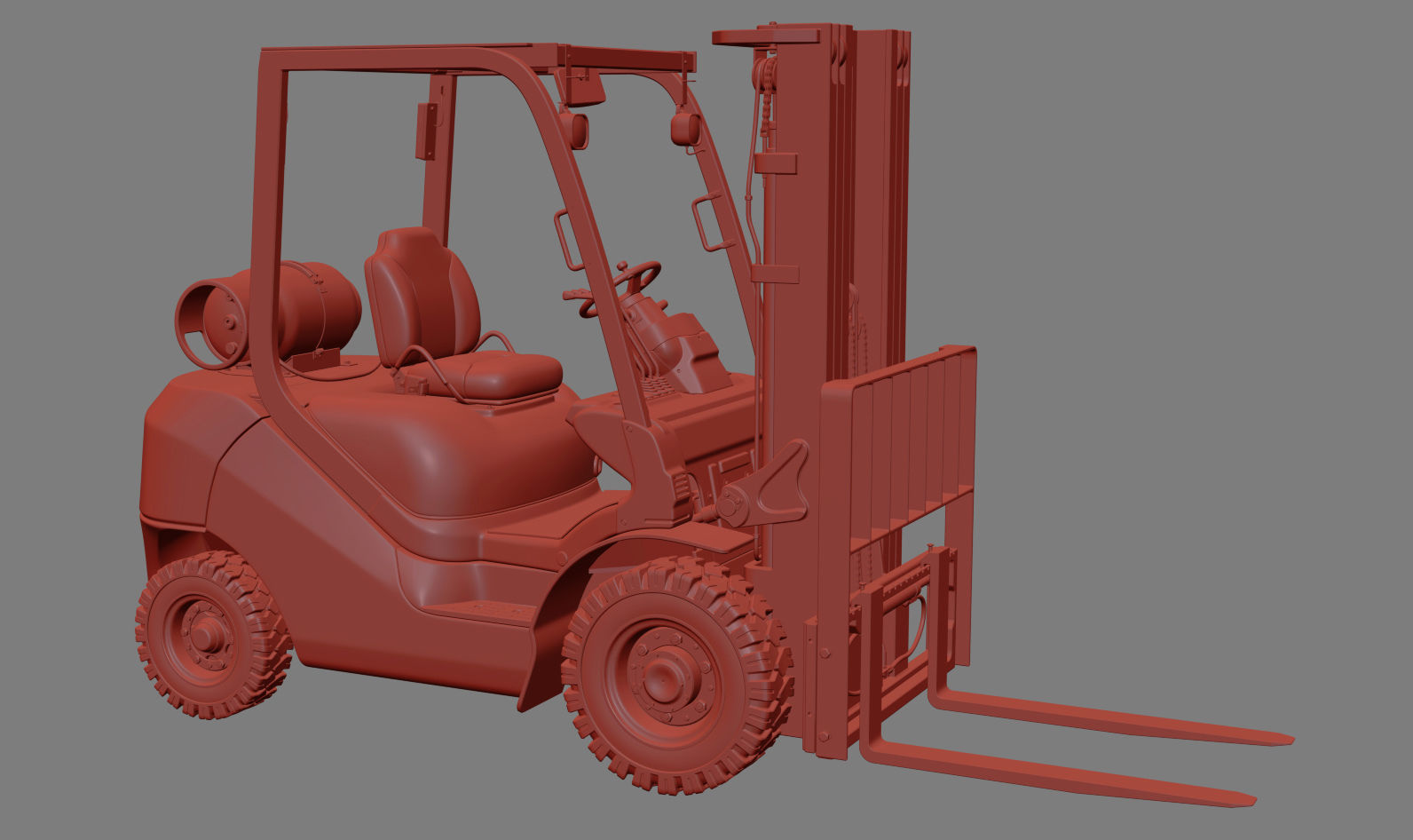 Forklift Komatsu BX50 Rigged 3D model_24
